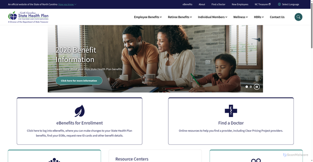 Security scan screenshot of https://www.shpnc.gov/