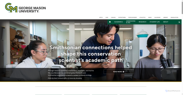 Security scan screenshot of https://www.gmu.edu