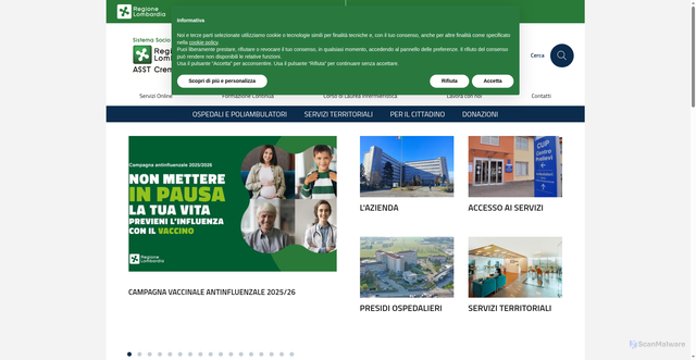 Security scan screenshot of https://www.asst-crema.it/
