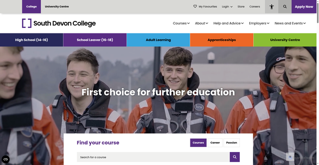 Security scan screenshot of https://www.southdevon.ac.uk/