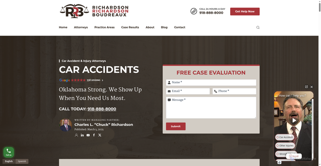 Security scan screenshot of https://www.richardsonlawfirmpc.com/practice-areas/car-accident-lawyer/