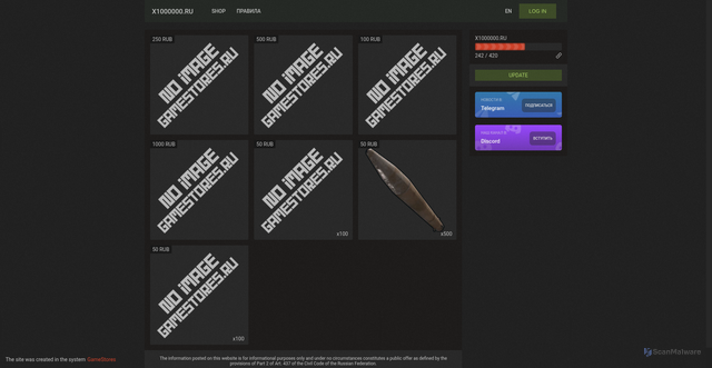Security scan screenshot of https://x1000000.ru