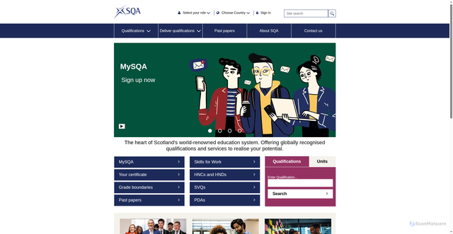 Security scan screenshot of https://www.sqa.org.uk/
