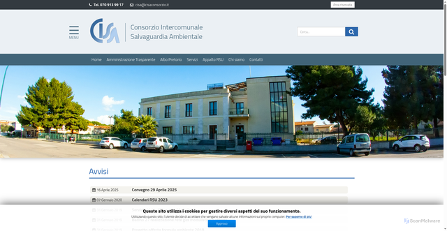 Security scan screenshot of https://www.cisaconsorzio.it/
