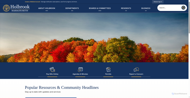 Security scan screenshot of https://holbrookma.gov/