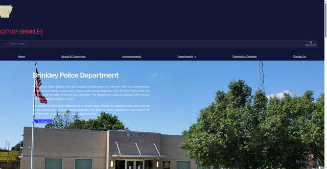 Security scan screenshot of https://cityofbrinkley.org/departments/police-department/