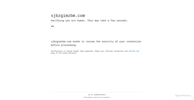 Security scan screenshot of https://sjbzgimzbm.com/?token=FoYGBmaXJ8iYzge96uzj