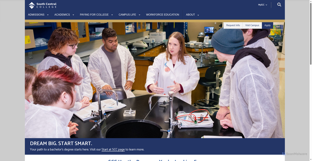 Security scan screenshot of https://southcentral.edu/