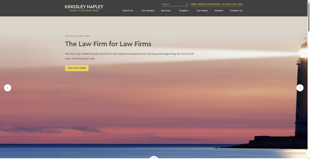 Security scan screenshot of https://www.kingsleynapley.co.uk