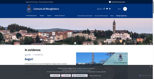 Security scan screenshot of https://www.comune.monghidoro.bo.it/it-it/home