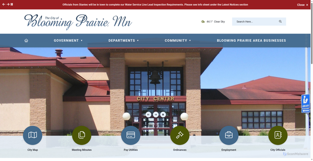 Security scan screenshot of https://bloomingprairiemn.gov/