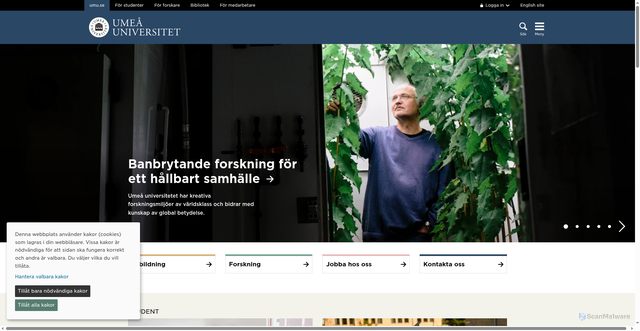 Security scan screenshot of https://www.umu.se/