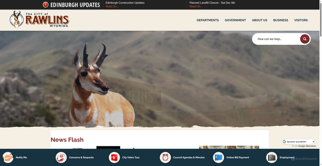 Security scan screenshot of https://rawlinswy.gov/