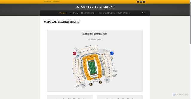 Security scan screenshot of https://acrisurestadium.com/stadium/seating-charts/
