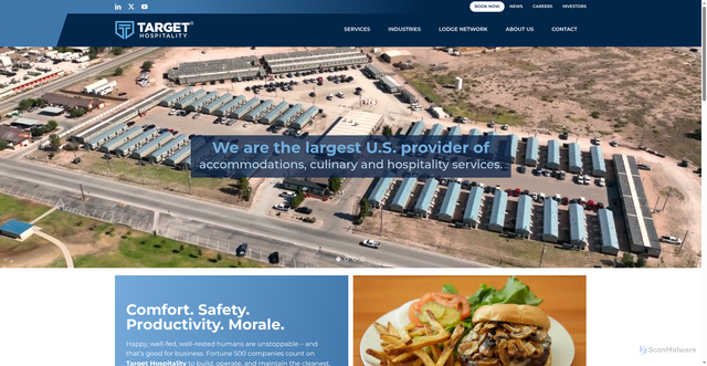 Security scan screenshot of https://targethospitality.com