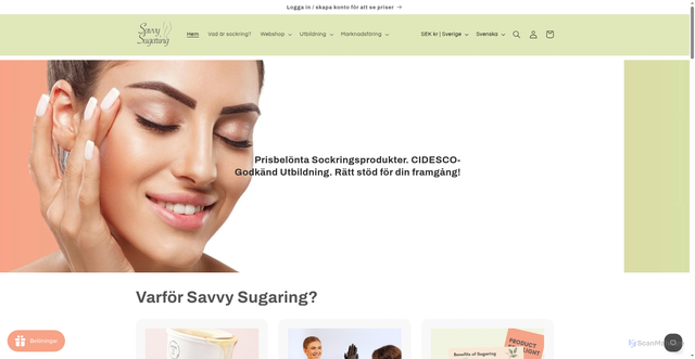 Security scan screenshot of https://savvysugaring.se