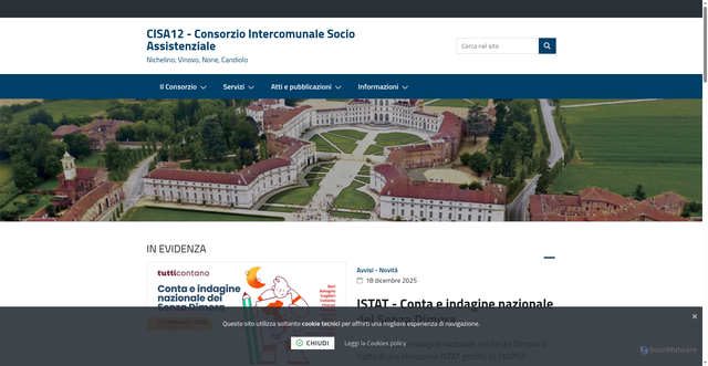 Security scan screenshot of https://www.cisa12.it/it-it/home
