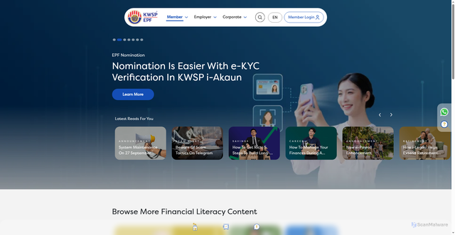 Security scan screenshot of https://www.kwsp.gov.my