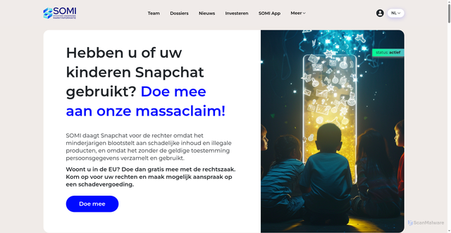 Security scan screenshot of https://snapchatclaim.nl