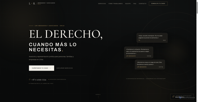 Security scan screenshot of http://lr-abogados.pages.dev/