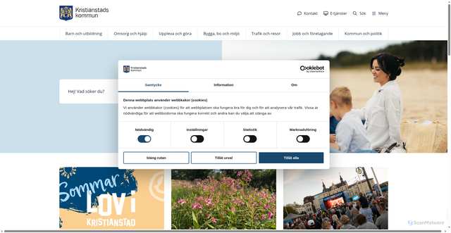 Security scan screenshot of http://www.kristianstad.se