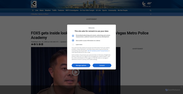 Security scan screenshot of https://www.wbtv.com/video/2025/10/22/fox5-gets-inside-look-trains-with-recruits-las-vegas-metro-police-academy/