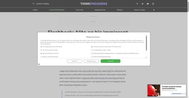 Security scan screenshot of https://archive.thinkprogress.org/flashback-alito-on-his-immigrant-background-i-do-take-that-into-account-when-ruling-32a748920e5a/