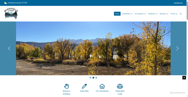 Security scan screenshot of https://huntsvilleutah.gov/