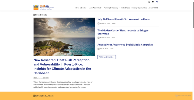 Security scan screenshot of https://heat.gov/