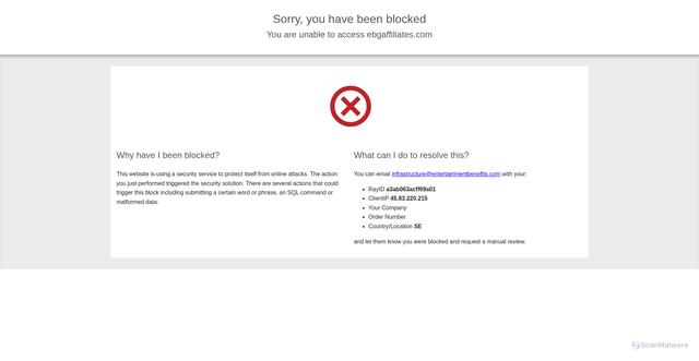 Security scan screenshot of https://www.ebgaffiliates.com