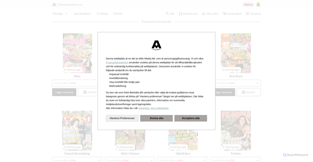 Security scan screenshot of analytics.prenumerera.se