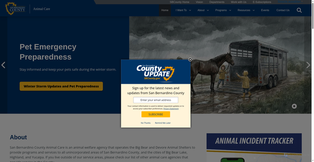 Security scan screenshot of https://animalcare.sbcounty.gov/
