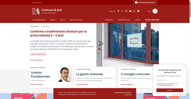 Security scan screenshot of https://www.comune.jesi.an.it/