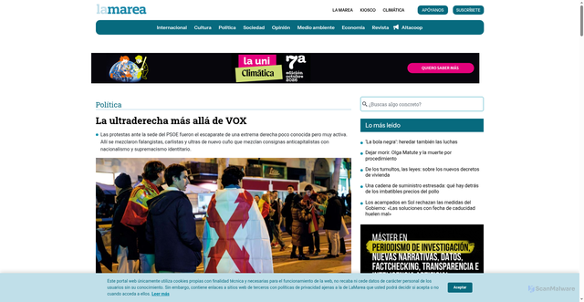 Security scan screenshot of https://www.lamarea.com/2024/01/24/la-ultraderecha-mas-alla-de-vox/