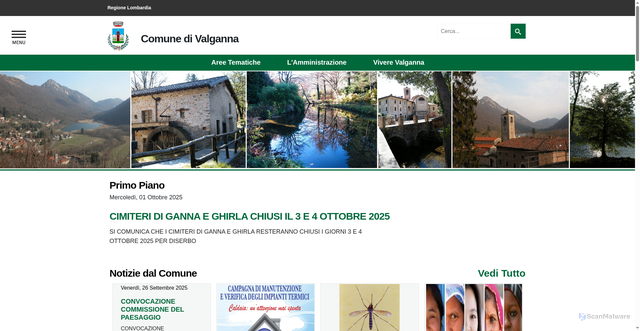Security scan screenshot of https://www.comune.valganna.va.it/