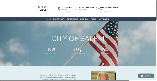 Security scan screenshot of https://www.cityofsalemky.gov/