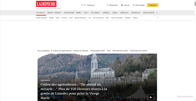 Security scan screenshot of https://ladepeche.fr