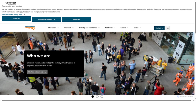 Security scan screenshot of https://www.networkrail.co.uk/