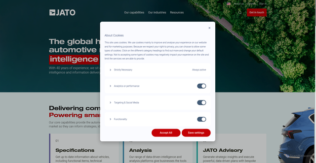 Security scan screenshot of https://jato.com