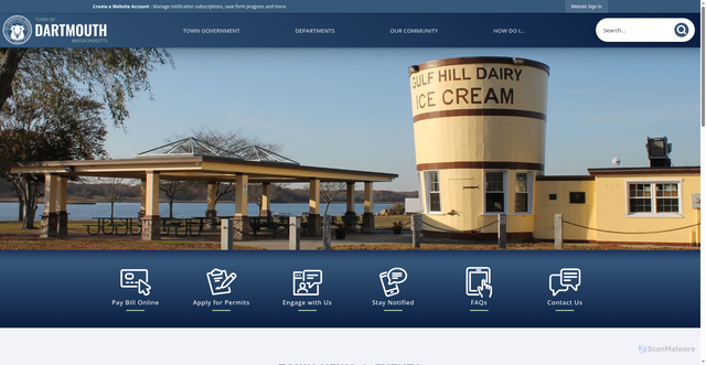 Security scan screenshot of https://dartmouthma.gov/