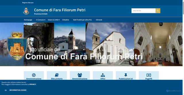 Security scan screenshot of https://www.comunefarafiliorumpetri.it/hh/index.php