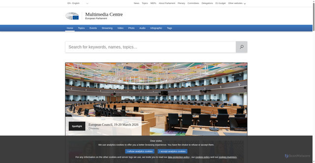 Security scan screenshot of https://multimedia.europarl.europa.eu