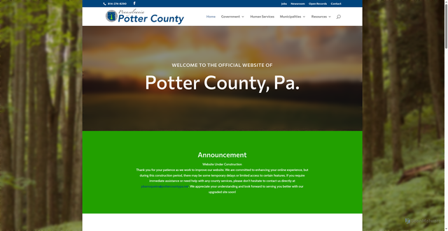 Security scan screenshot of https://pottercountypa.gov/