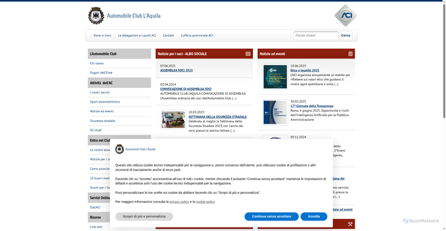 Security scan screenshot of https://laquila.aci.it/