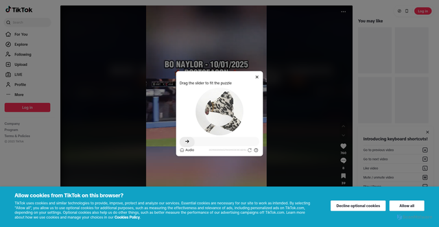 Security scan screenshot of https://www.tiktok.com/@clevelandhomeruns/video/7556348639447125303