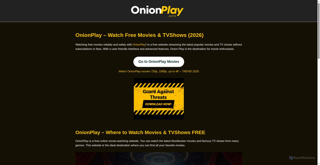 Security scan screenshot of https://onionplay.city