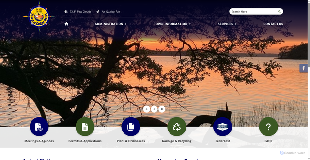 Security scan screenshot of https://cedarpointnc.gov/
