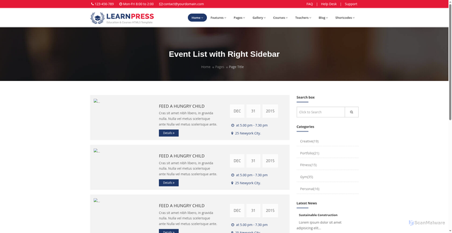 Security scan screenshot of https://quiet-olive-9aasjbjjin-j6ff15dafs.edgeone.app/events-list-right-sidebar.html