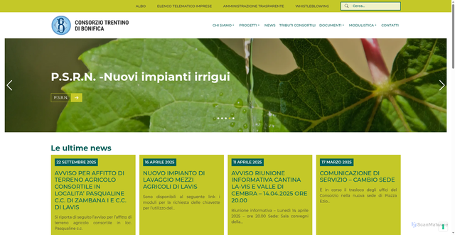 Security scan screenshot of https://www.ctb.tn.it/