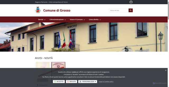 Security scan screenshot of https://www.comune.grosso.to.it/it-it/home